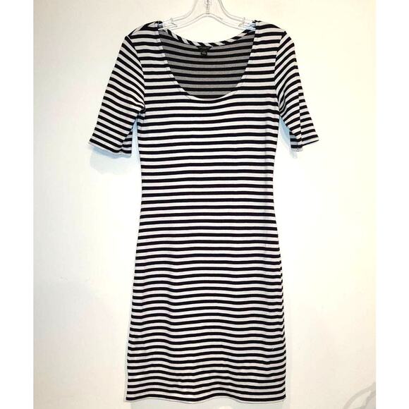 Ann Taylor black white striped short sleeve dress - xs - Picture 1 of 4
